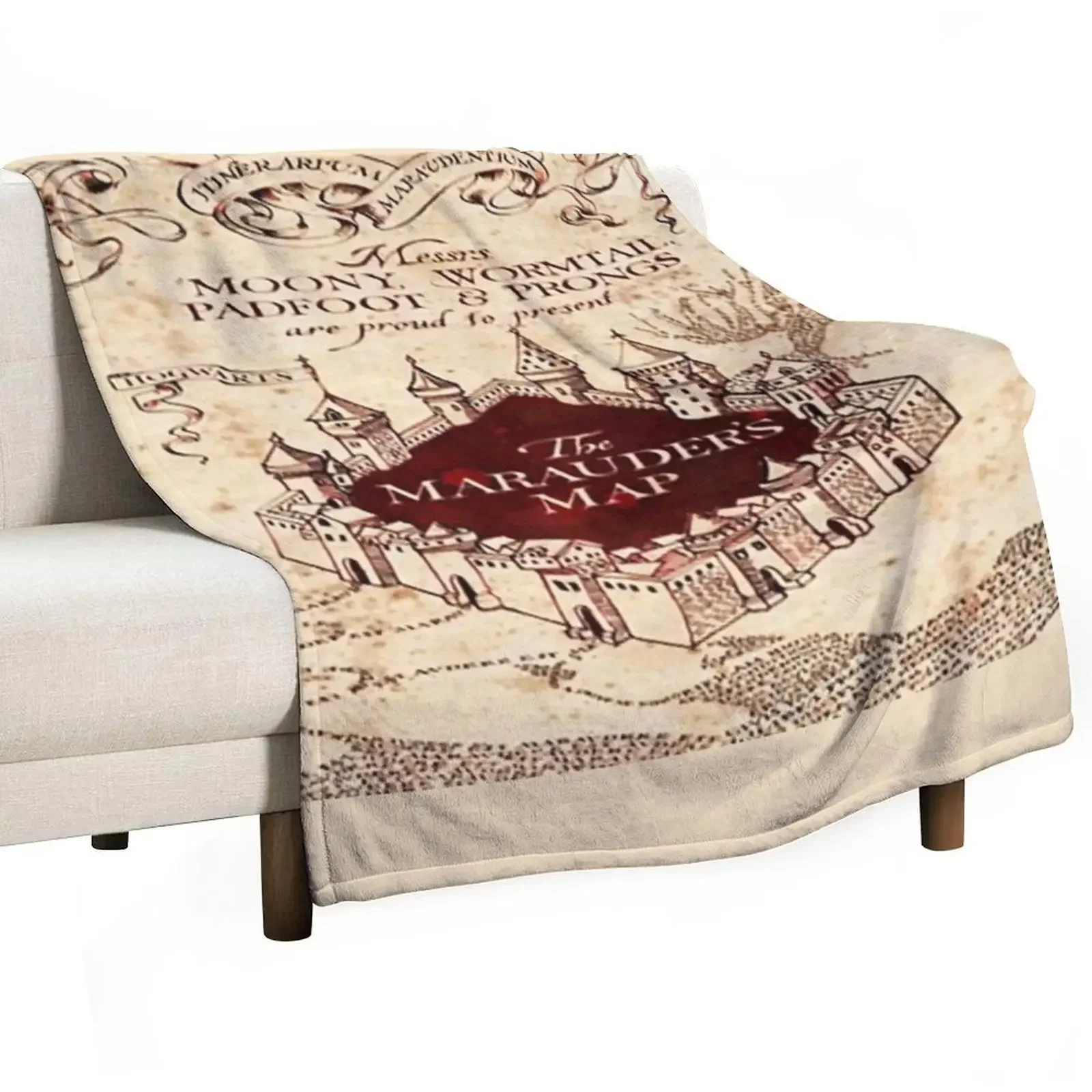 the marauder map Throw Blanket Retros Soft Big wednesday Blankets