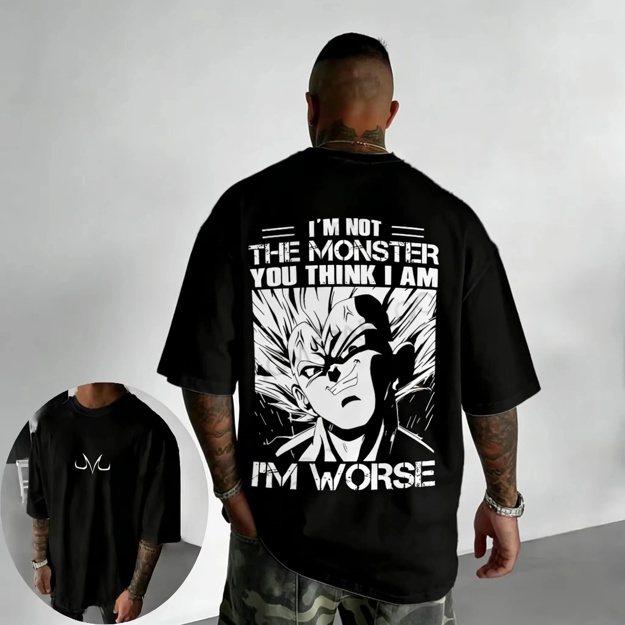 

Dragon Ball Anime Cotton T-shirt 2026 Summer New Vegeta Printed Co Branded Men's Street Trendy Loose Casual Parent Child Top