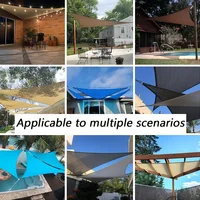 8' X 8' X 8' Beige Triangle Shade Sail Outdoor Sun Shelter UPF50+ AGTAPT8, 95% UV Protection, Waterproof and Air Permeable, Commercial Grade Heavy Duty 5