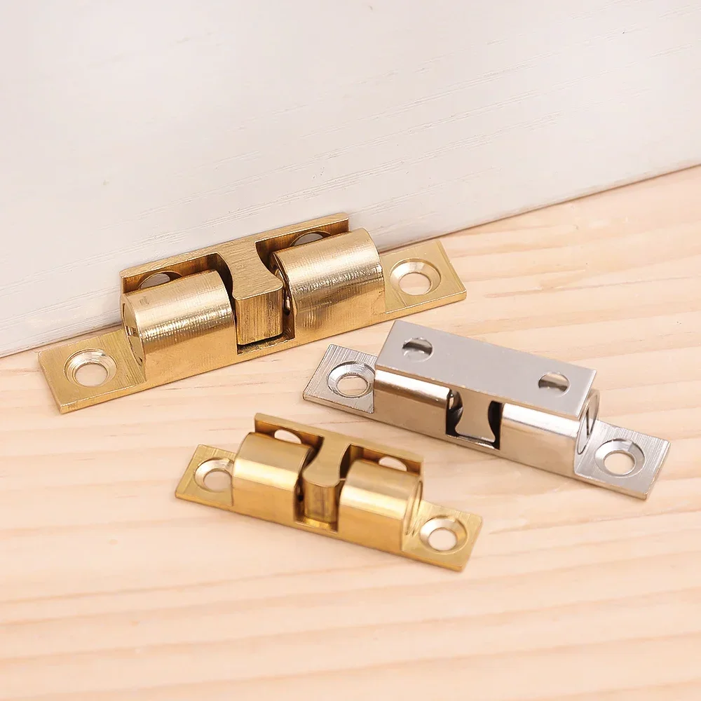 Brass Double Roller Spring Ball Catch Latch for Cabinet Closet Doors Adjustable Tension Furniture Door Catch Wholesale