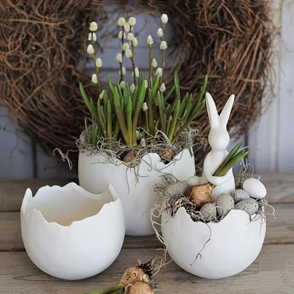 [Resin Mold]  Silicone Egg Mold for DIY Resin Candle Holder and Storage Box - Handmade Egg-Shaped Desktop Decorative
