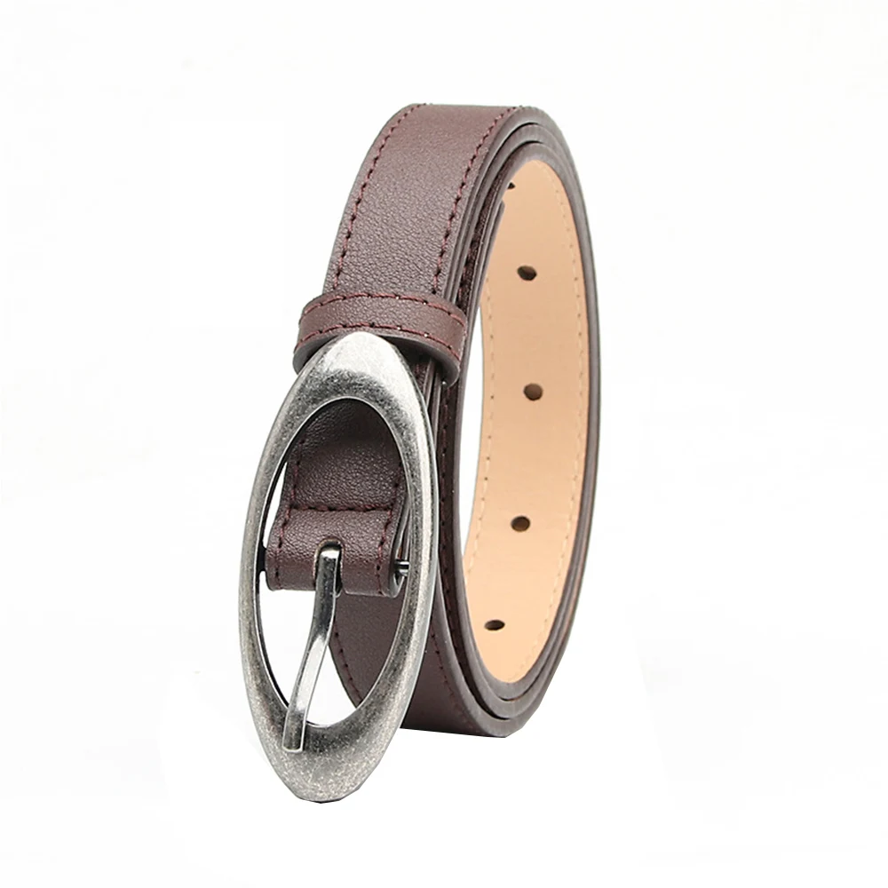 1Pc Pu Lederen Vrouwen Riemen Ronde Metalen Pin Gesp Riem Voor Dames Jurk Jean Tailleband Luxe Design Riem Riem Voor Vrouwen