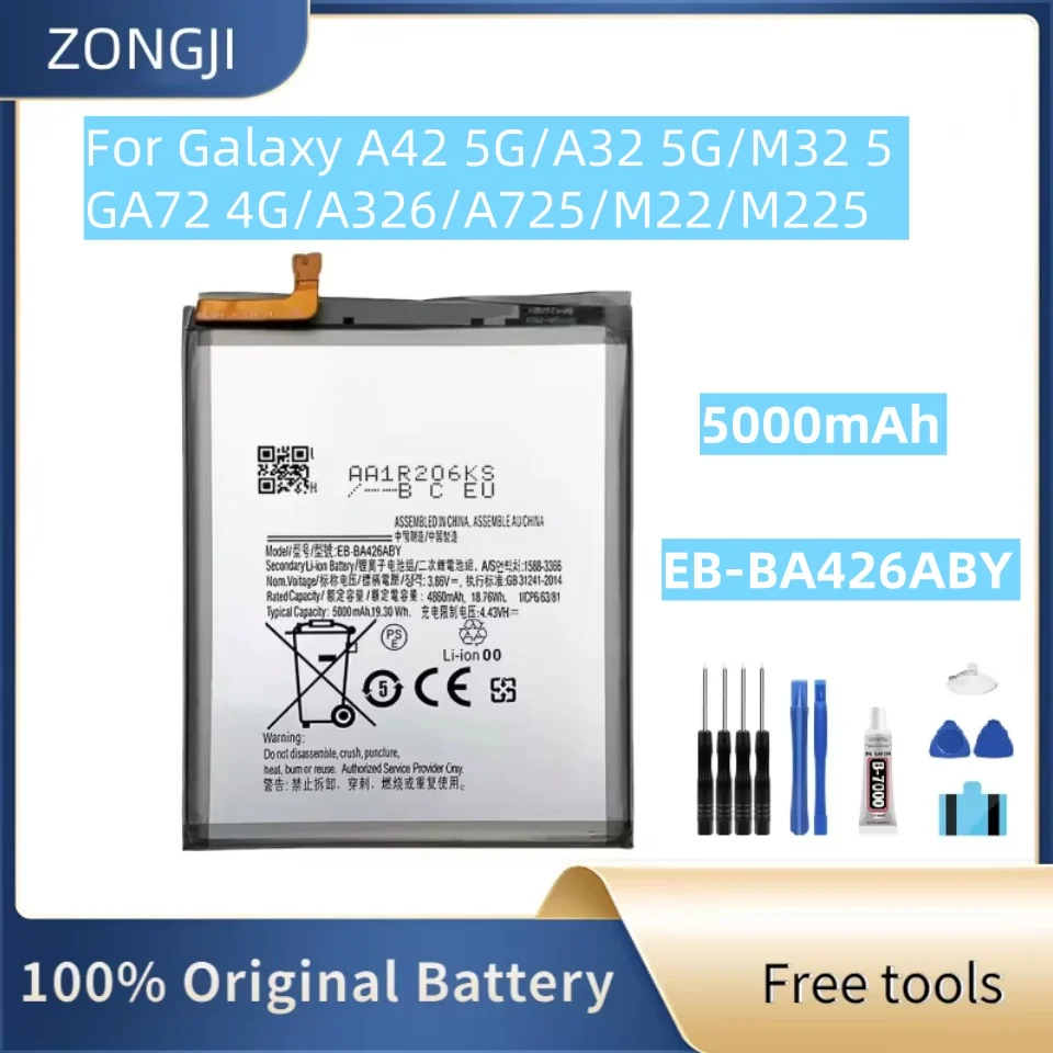 New Battery 5000mAh EB-BA426ABY BA426ABY Battery For Galaxy A42 BA426 Genuine Replacement Phone Batteries