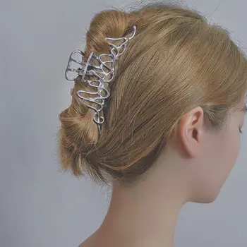 Velké kovové sponky do vlasů, nepravidelné sponky do vlasů, punkový styl, stříbrné sponky do vlasů, dámské vintage sponky do vlasů, vlasové doplňky 10 nejlepší prodej velké sponky do vlasů - №6