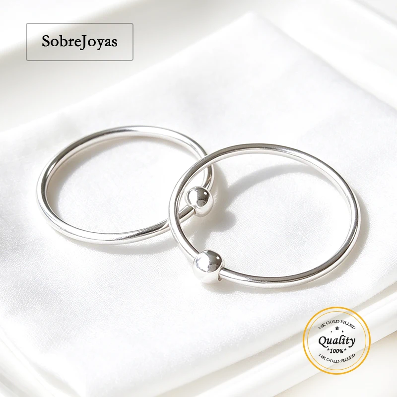 Spinner Ring w / 3.0mm Bead 925 Sterling Silver Rings Silver Jewelry Minimalist Knuckle Ring Silver Accessories Rings for Women
