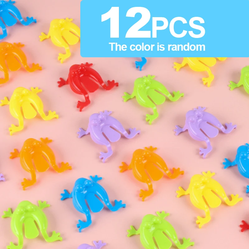 

12 Pcs Jumping Frog Bounce Fidget Toys Antistress Relieve Family Game Kids Birthday Party Toys for Children Boy Gifts J139