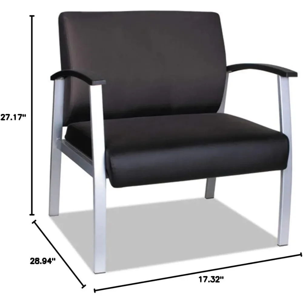 30.51 in. X 26.96 in. X 33.46 in. Bariatric Guest Chair - Black/Silver，Stylish and Flexible Design，chair