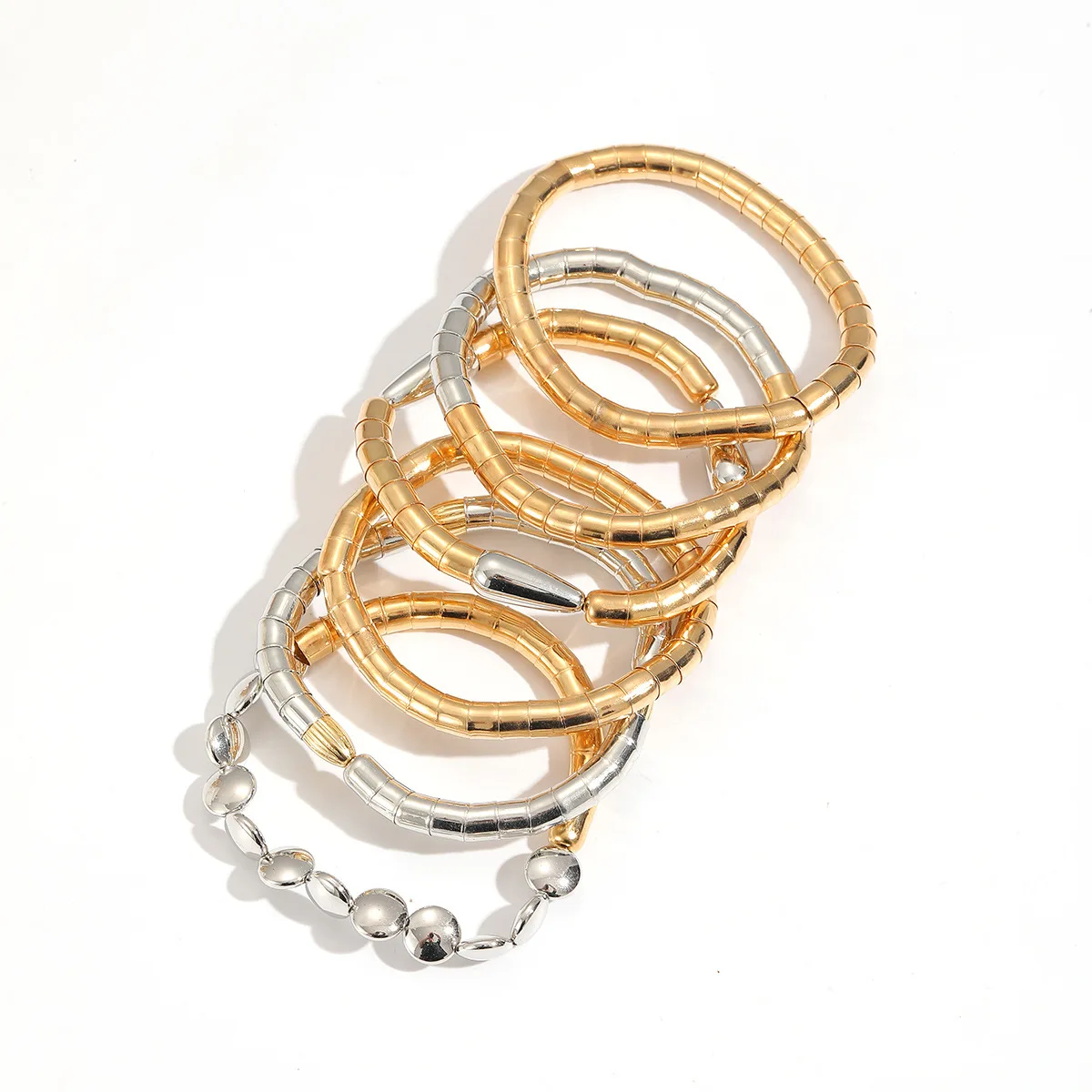 Women's Exaggerated Color Block Multi Layer Necklace Bracelet Set