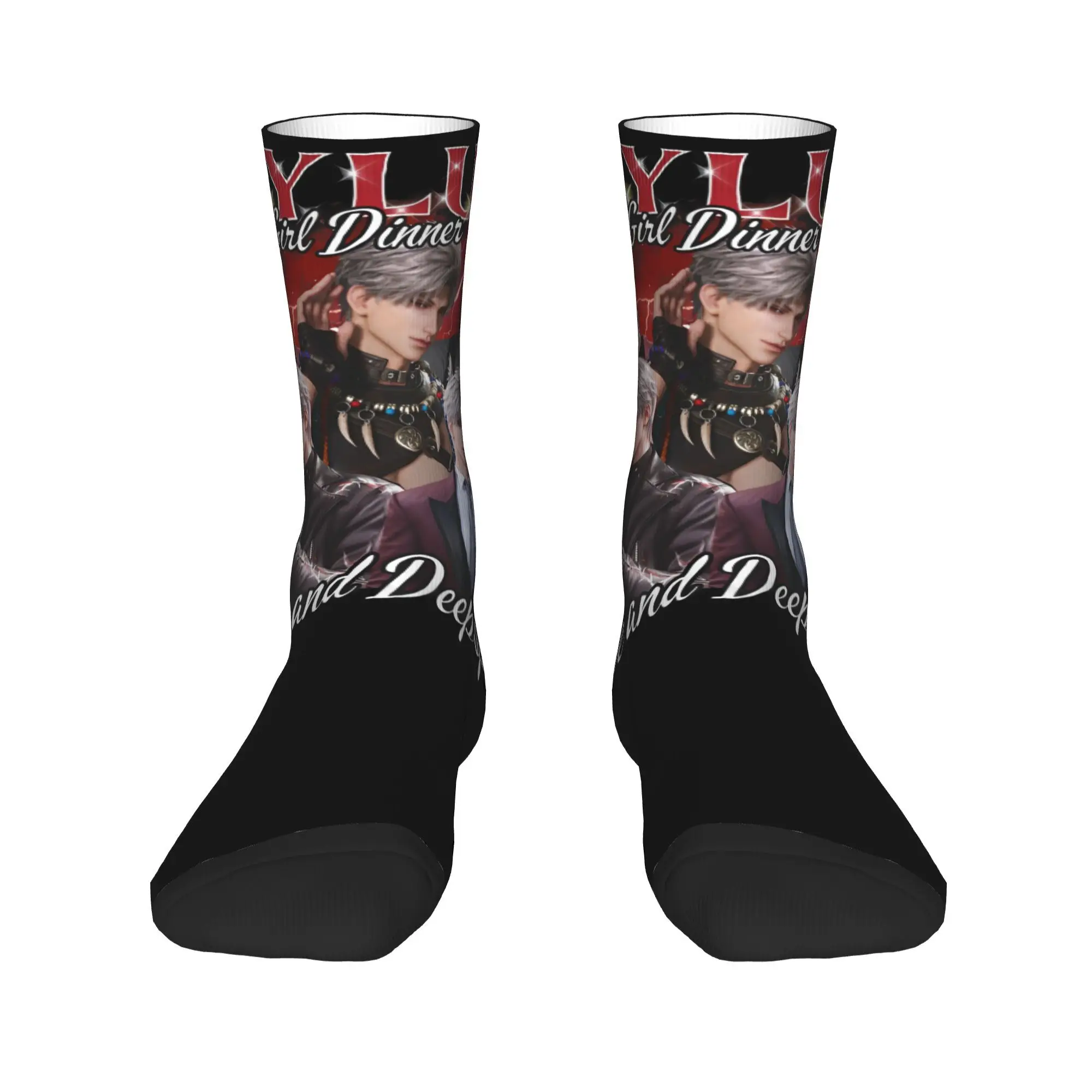 Love and Deepspace Sylus Girl Dinner Socks Accessories For Men Women Game Zanye Print Cozy Socks Cozy Wonderful Gifts