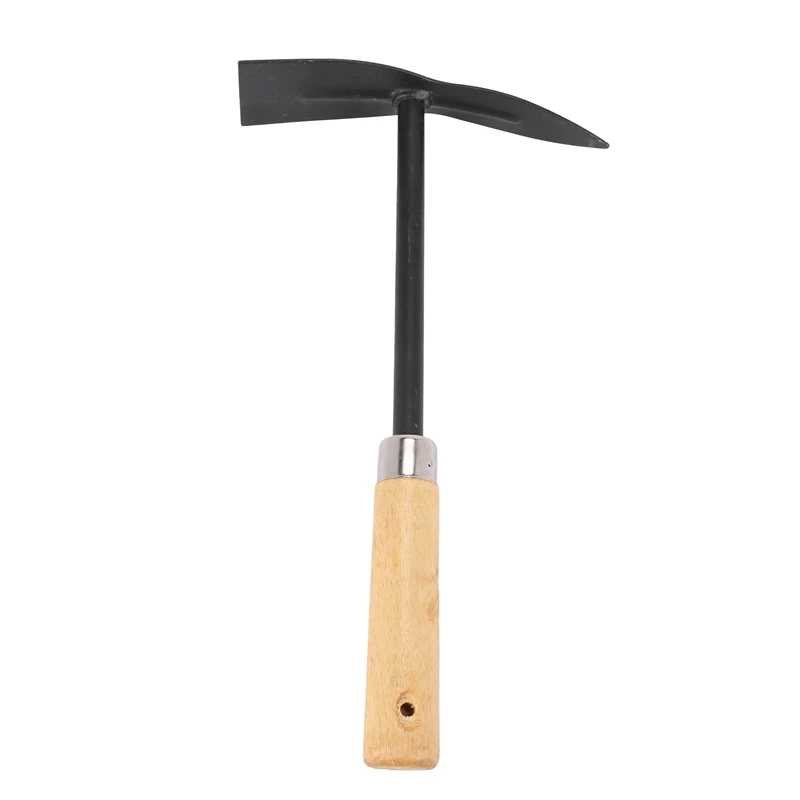 Wooden Handle Metal Hand Garden Tool Digging Hoe,black-DTB1