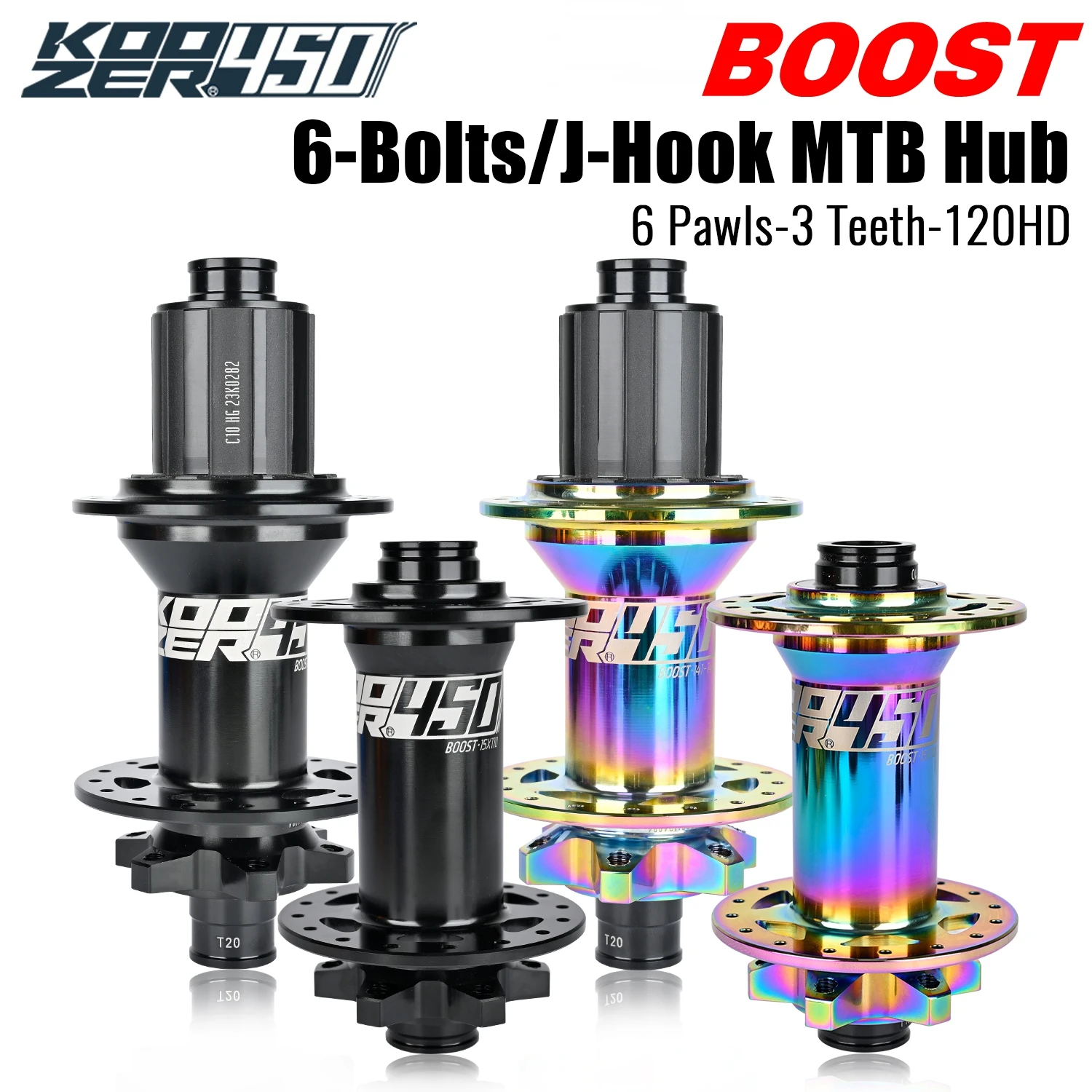 Bicycle hubs KOOZER 450 BOOST Mountain Bike Hub 6 Pawls 120HD 28
