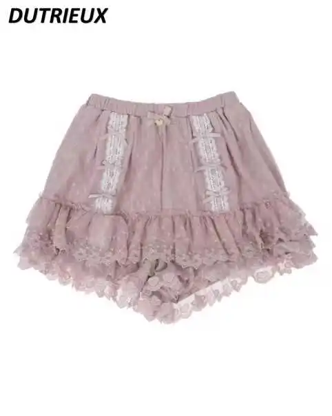 

Japanese Lolita Shorts Women Fashion All-Match Cute Kawaii Girl's Mine Lace Shorts Female Inner Outer Wear Base Shorts Pants