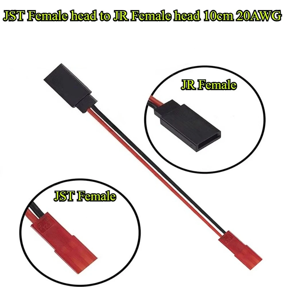5/10個入り 10CM 20AWG JSTプラグ - JR・フタバコネクタ オス・メス ケーブル JR・フタバ サーボアダプターワイヤー RC飛行機・ヘリコプター・車用