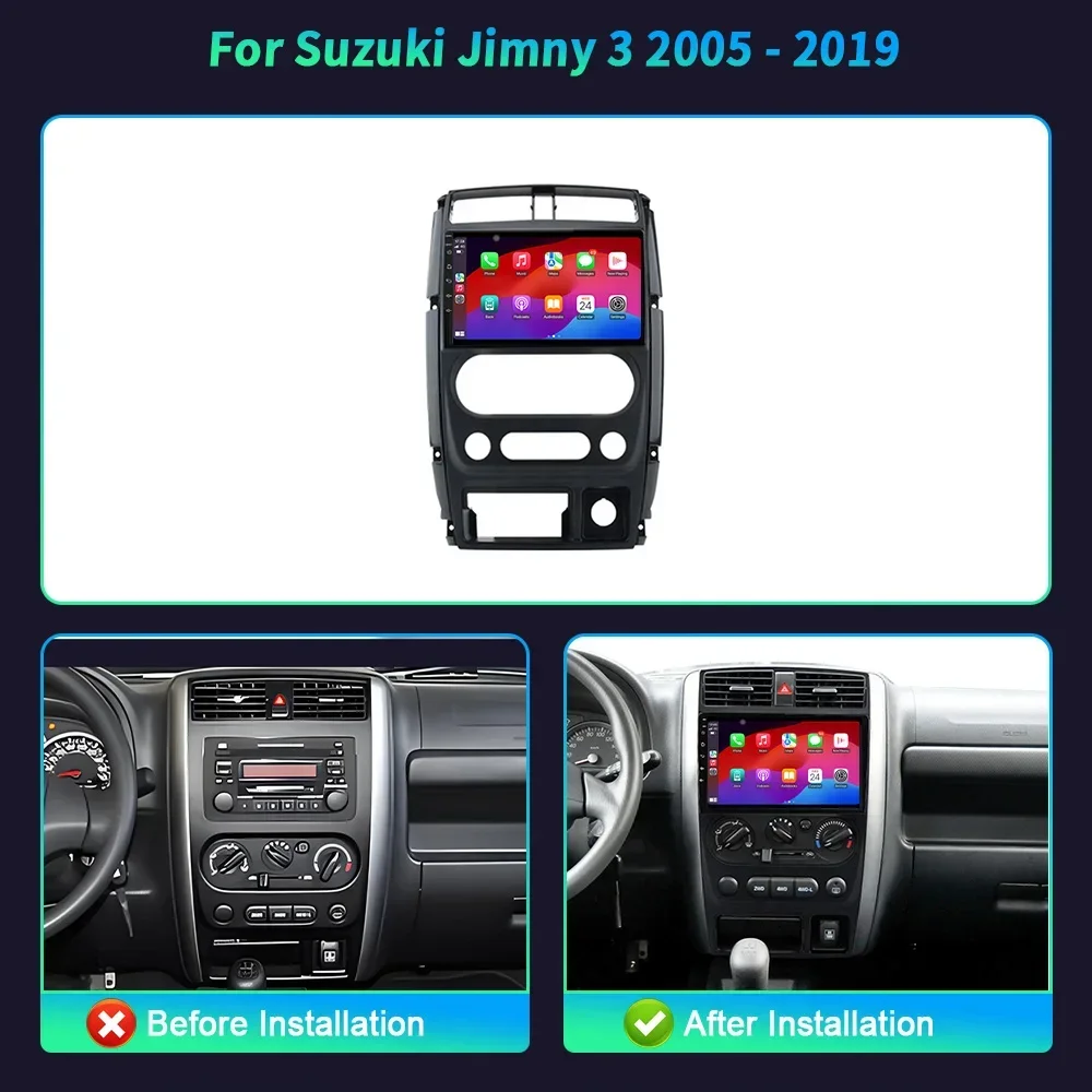 Android 14 For Suzuki Jimny 3 2005-2019 Car Radio Multimedia Video Player Navigation 4G GPS Wireless Carplay Touch Screen Stereo