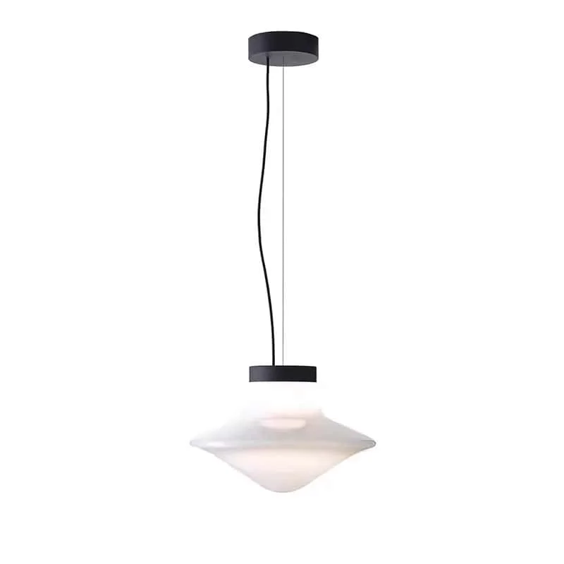 

Modern White Glass Pendant Lamp, Frosted LED Hanging Light for Dining and Living Room