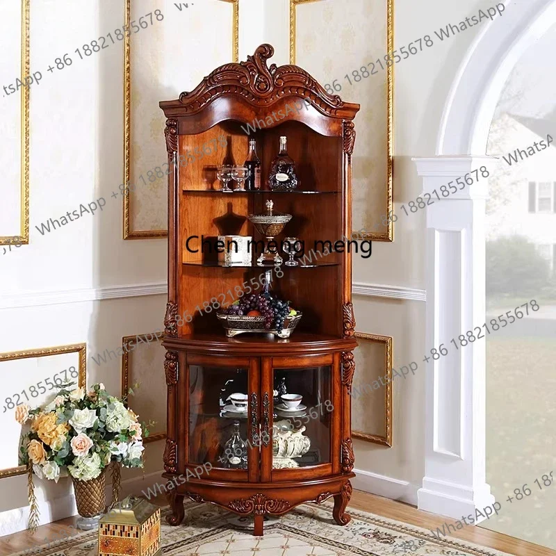RR American corner cabinet solid wood triangle corner European   corner living room triangle wine cabinet