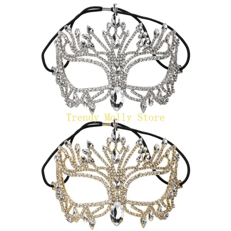 

N5KB Маскарадная маска со стразами Полумаска для лица для мужчин и женщин Маскарад Хэллоуин