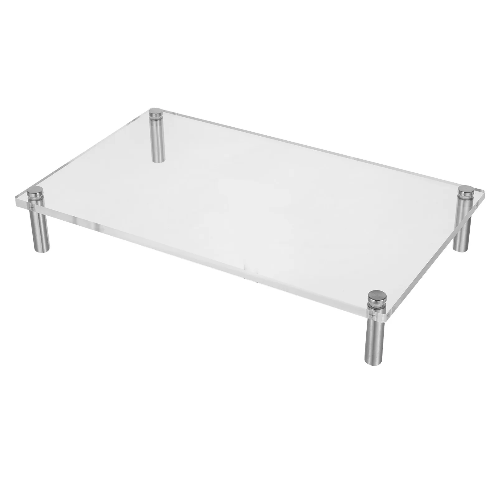 Acrylic Monitor Stand Riser Transparent Laptop Storage Stand Desktop Display Rack Computer Screen Riser Holder Space Saving