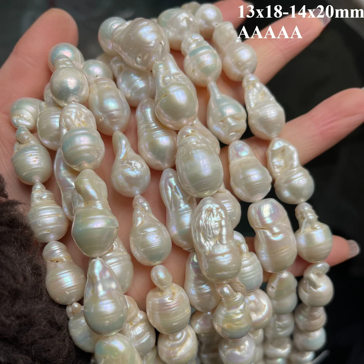 

13x18-14x20mm 4A Natural Freshwater White Large Irregular Pearl Loose Bead Gift Jewelry Make DIY Necklace Bracelet Accessories