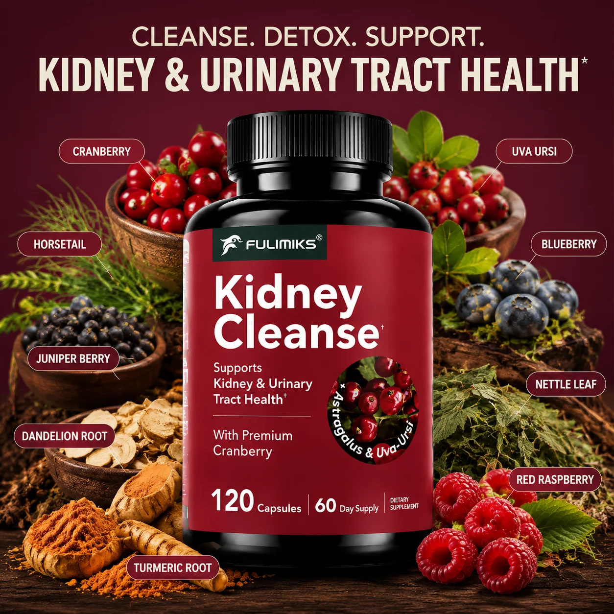 Kidney Cleanse Capsules Cranbe - đánh giá và giá Turmeric