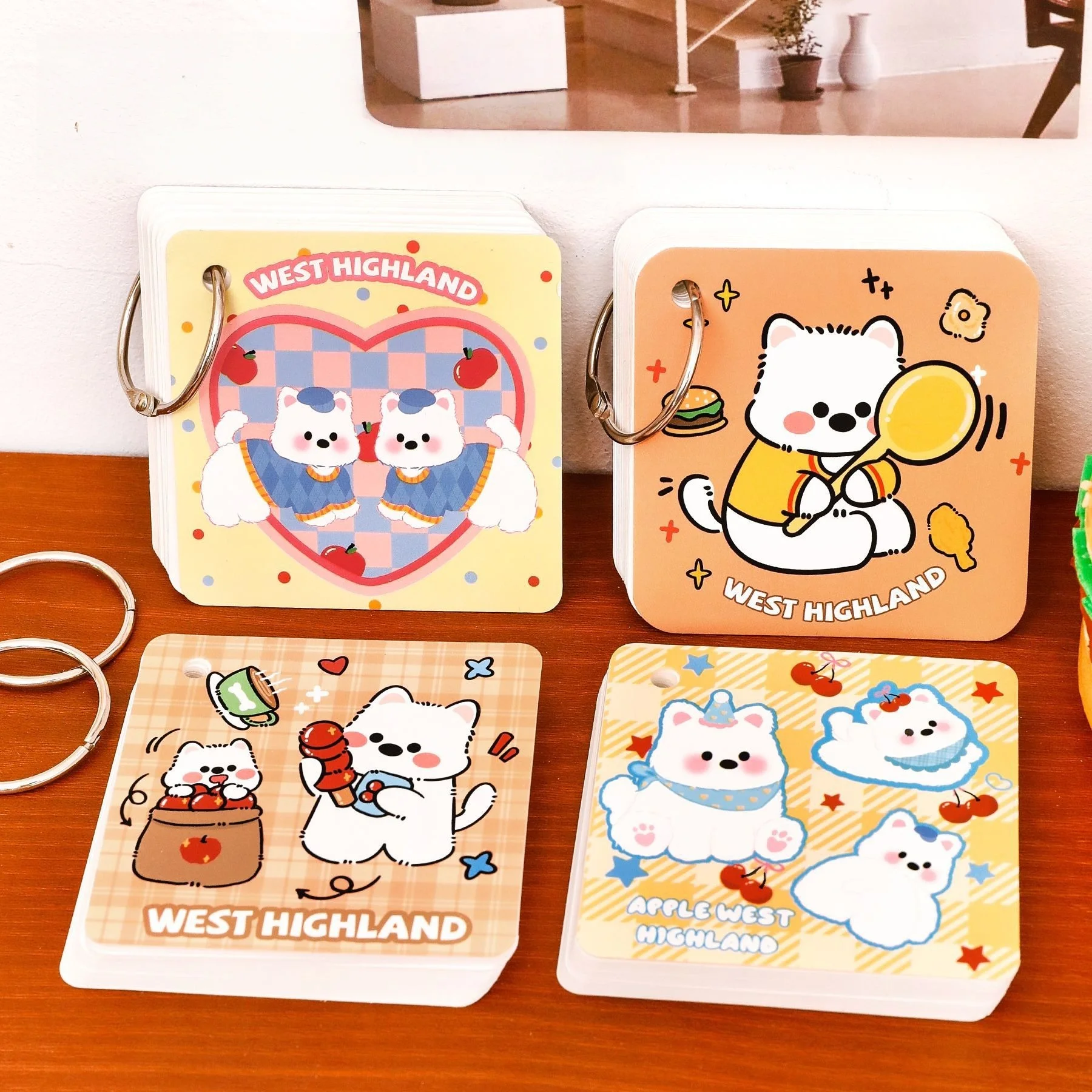 80/640 Sheets Creative Cute Ring Mini Loose-leaf Hand Book Student Portable Notebook Ring Binder Kawaii School Supplies