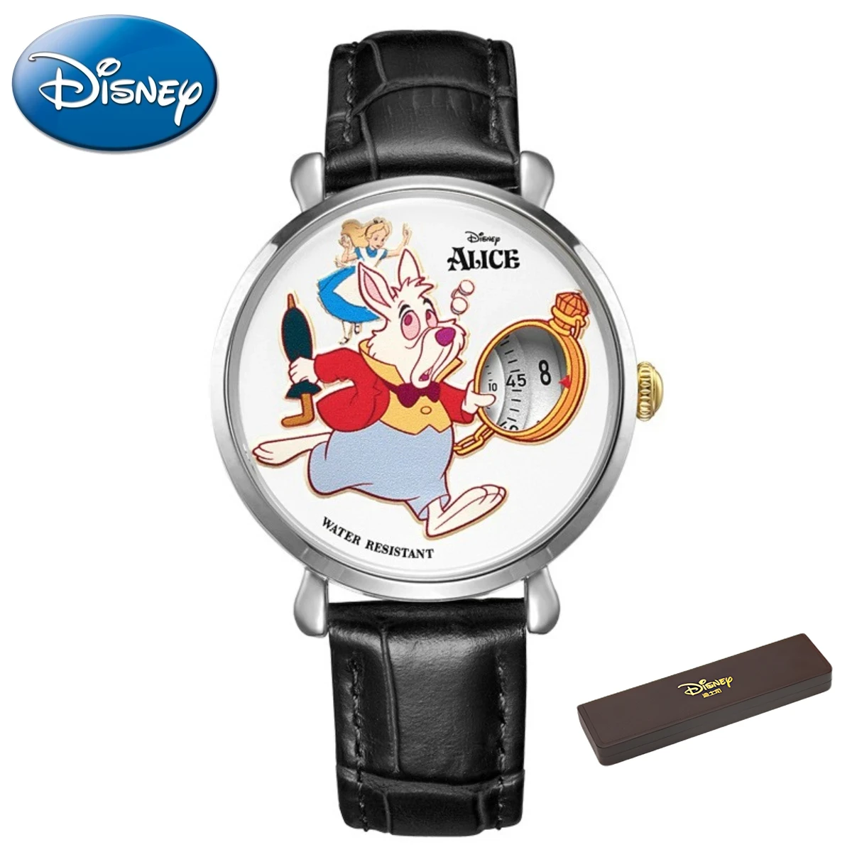 Disney Gift Alice Sleepwalking Wonderland Mr. White Rabbit 2023 Rabbit Year No Point Watch Student Waterproof Relogio Feminino