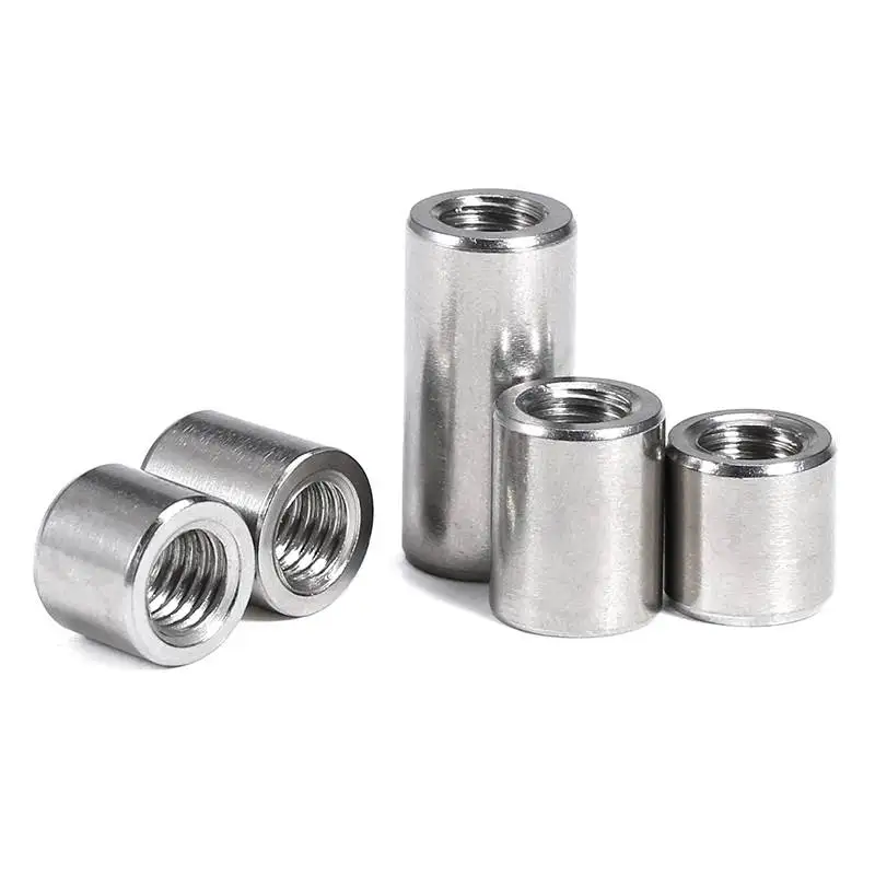 M3 M4 M5 M6 M8 M10 M12 M14 M16 304 Stainless Steel Extend Long Lengthen Round Coupling Nut Sleeve Tubular Nuts Joint Sleeve Nut