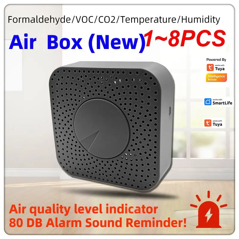 

1 ~ 8 шт. Tuya Smart Air Detector Box 5in1, формальдегид/VOC/CO2/температура/влажность, управление связью устройства в умной жизни