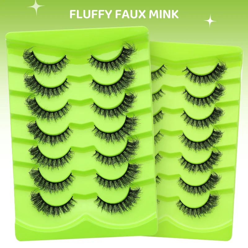 DINGSEN 7 Paar falsche Wimpern, Katzenaugen-Wimpern, Manga-Wimpern, künstliche Nerz-Wimpern, natürliche, lange, geflügelte End-Augen-längige Wimpern – Detail 5