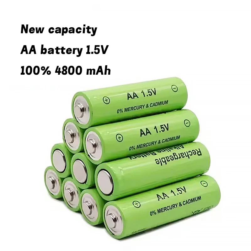 2025 بطارية AA جديدة 4800 مللي أمبير بطارية قابلة للشحن ni-mh 1.5 فولت بطارية AA للساعات والفئران وأجهزة الكمبيوتر والألعاب وما إلى ذلك