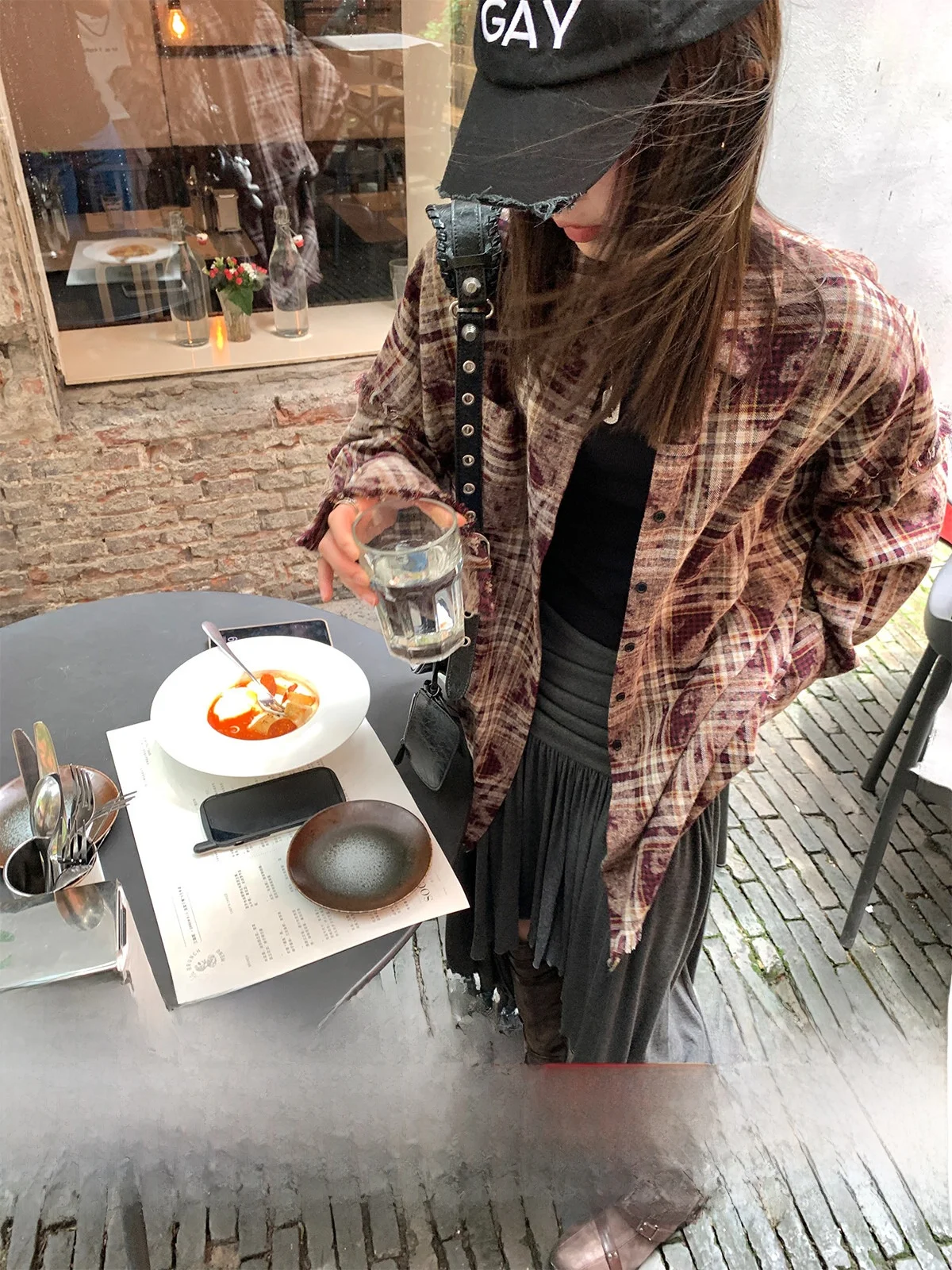 

Women's Plaid irt Jaet Loose Long Sve Vintage Design Autumn New Sle Breathable Cotton Busin Casual Top