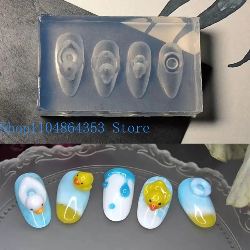 

Mini Nail Art Silicone Mold Cartoon Cute Animal Duck Template Resin Molds DIY Nail Art Making Tools Easy to Clean