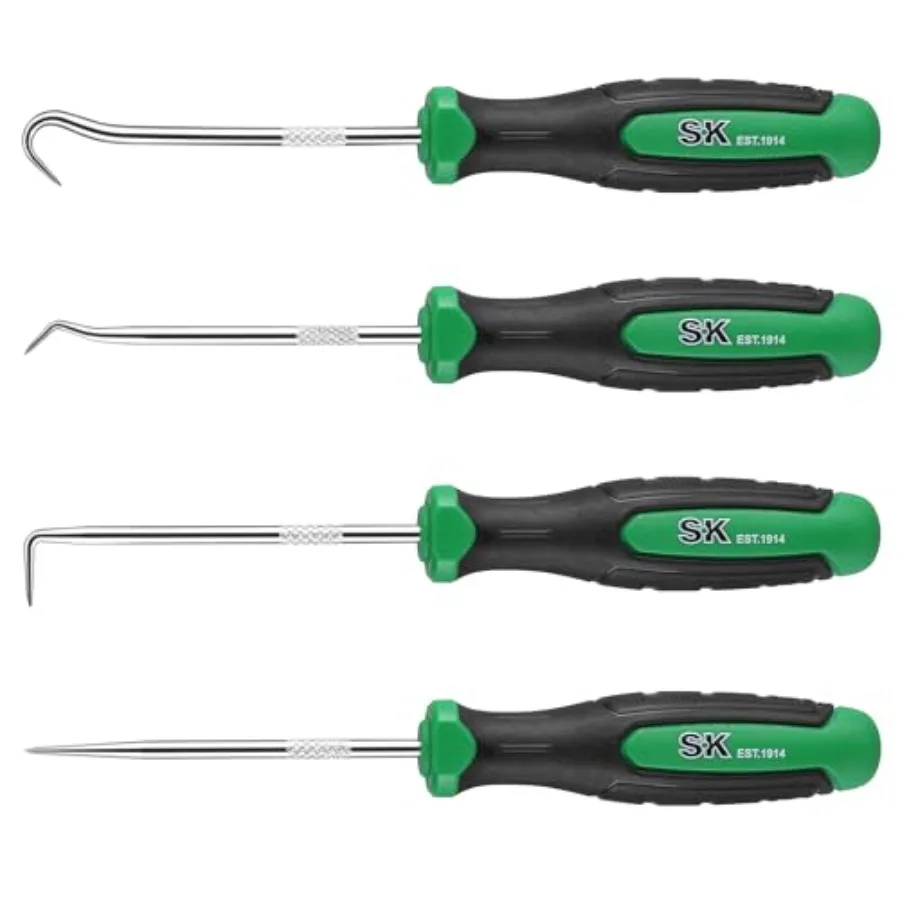 

4 Piece Hook and Pick Set with Straight Pick Offset Pick 90 Pick and Hook Design Perfect for Precision Tasks in Automotive Repa