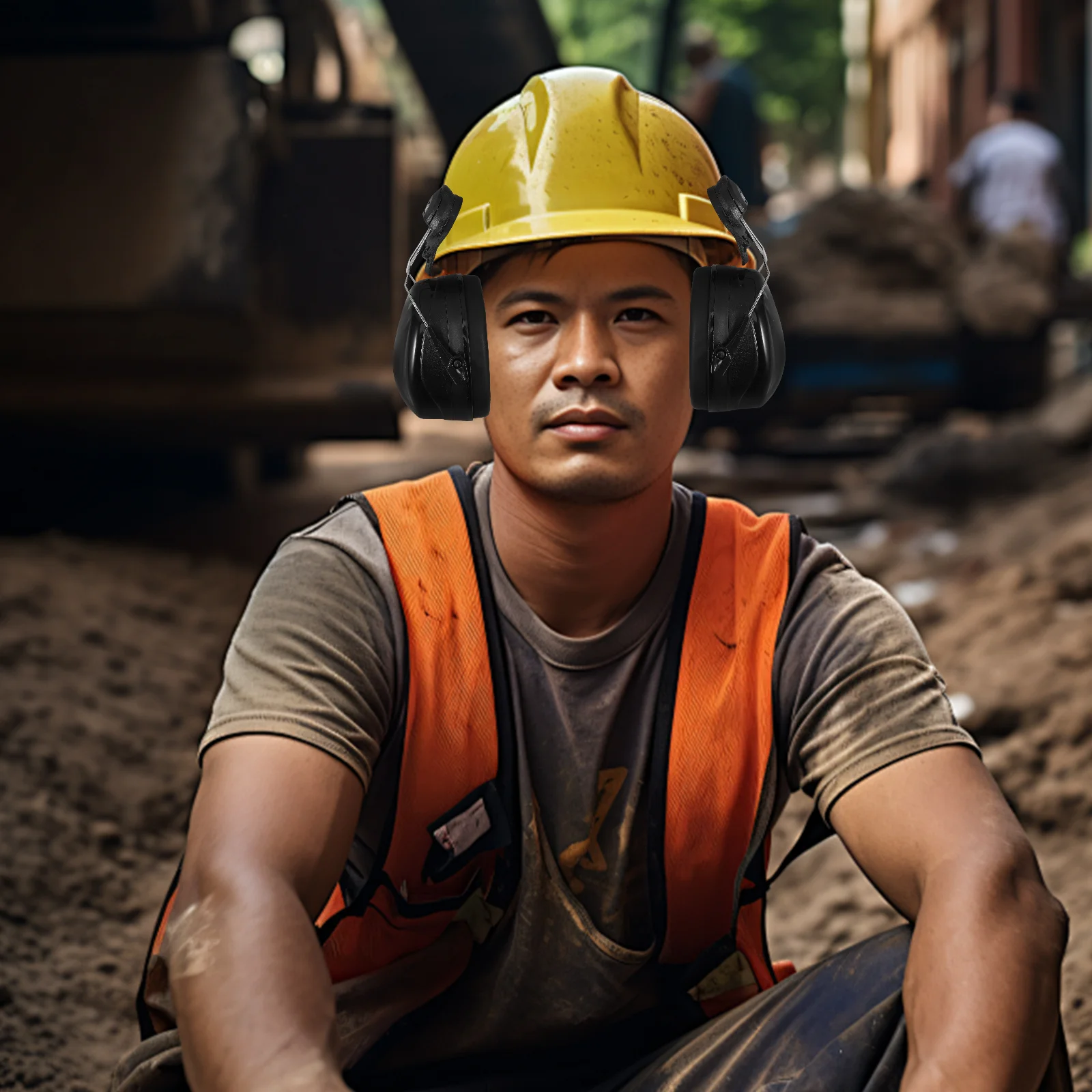 

Safety Integrated Earmuffs Noise Cancelling Device Hard Hat Ear Protection for Construction Sites Factories Durable