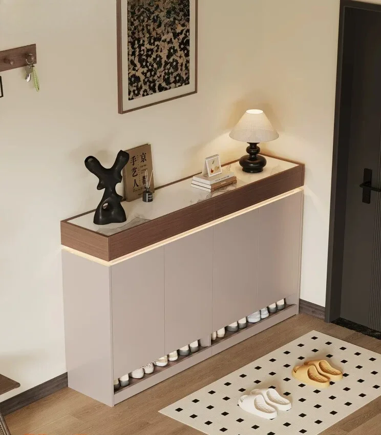 Shoe cabinet home door new 2026 explosion indoor large-capacity solid wood entry porch cabinet living room locker