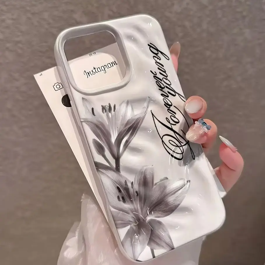 Funda para Teléfono con Diseño Lily Forever Young para iPhone 17 Pro Max 16 15 Plus 14 13 12 11 17Air, Color Caramelo, Antigolpes