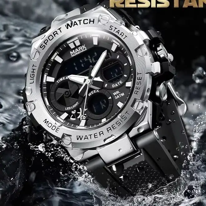 

Mark Fairwhale Casual Large Dial Chronograph Mens WristWatch Quartz watch for man Waterproof Luminous Sport reloj hombre