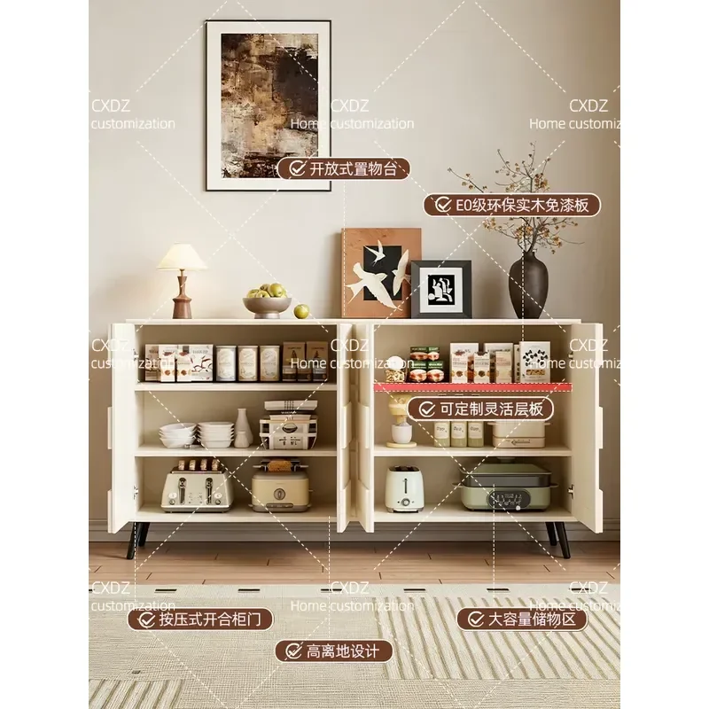 Antique Style Middle Cabinet with Door Kitchen Storage Unit Wall Mounted Customizable Floor Locker for Living Room Home