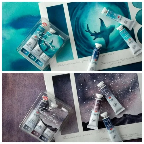 Imagen 2 del producto Juego de acuarela profesional de grado Extra fino para artistas, noches blancas rusas, tubos de 3x10ml, pigmentos de colores granulantes, suministro de arte