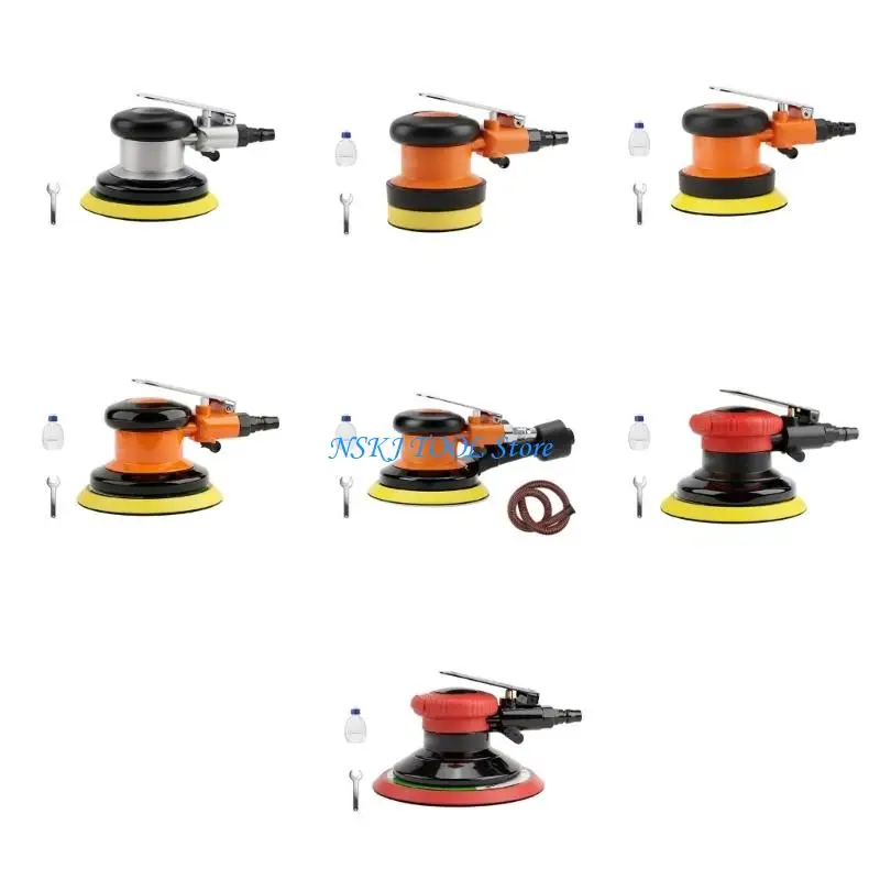 L8RC 3/4/5/6inch Pneumatic Sanding Machine Orbital Sander Air Grinder Vacuum Eccentric Polishing Grinding Machine Pneumatic Tool