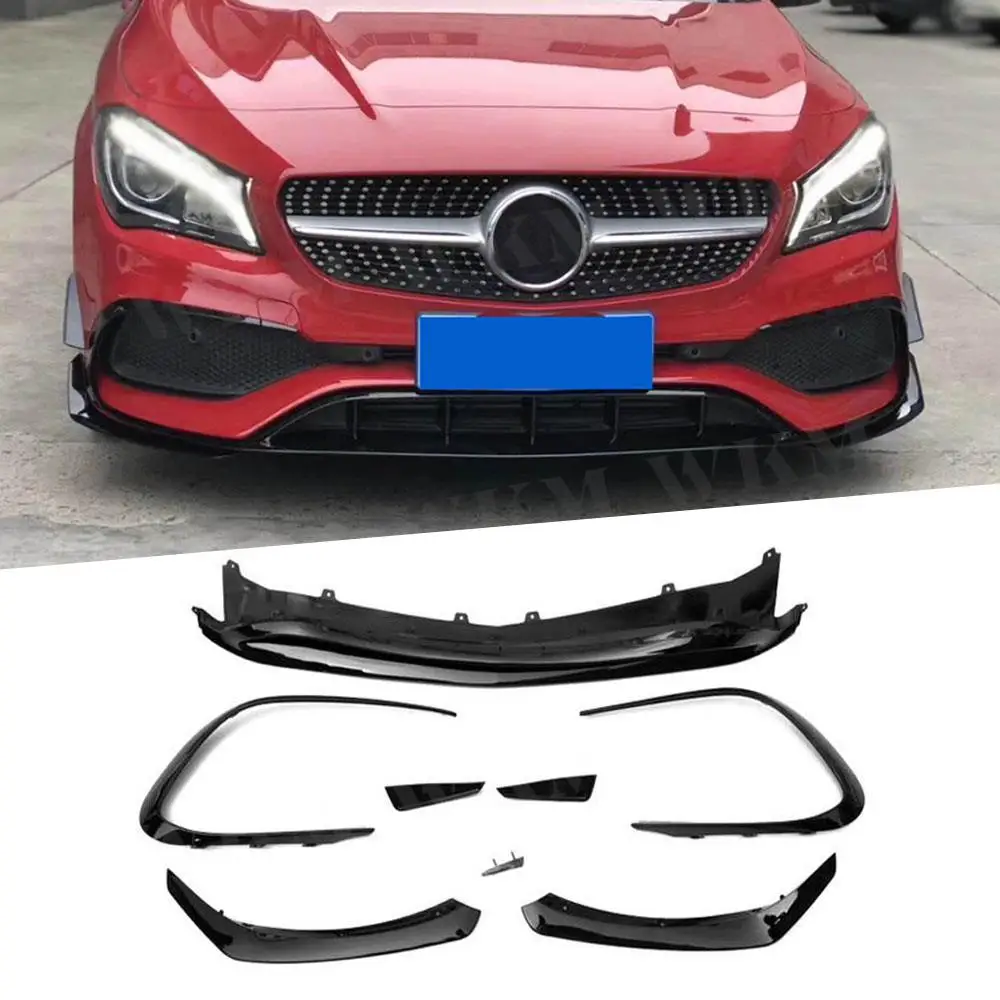 

ABS Front Bumper Splitters Trim Cover W117 Front Lip Spoiler Flap Canards for Mercedes Benz CLA Class CLA45 For AMG 2016-2018