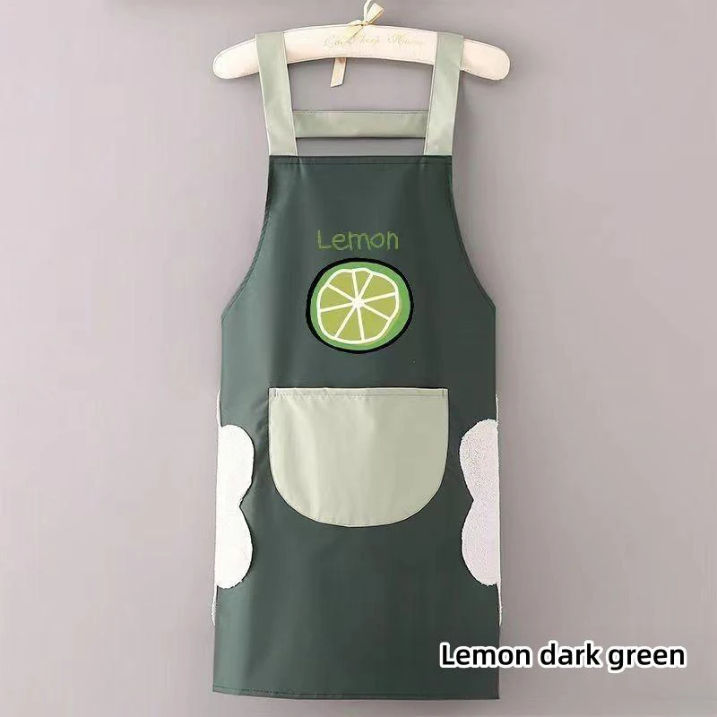 Aprons for household use kitchen waterproofing oil resistance cute cooking work adult aprons  dirt resistance