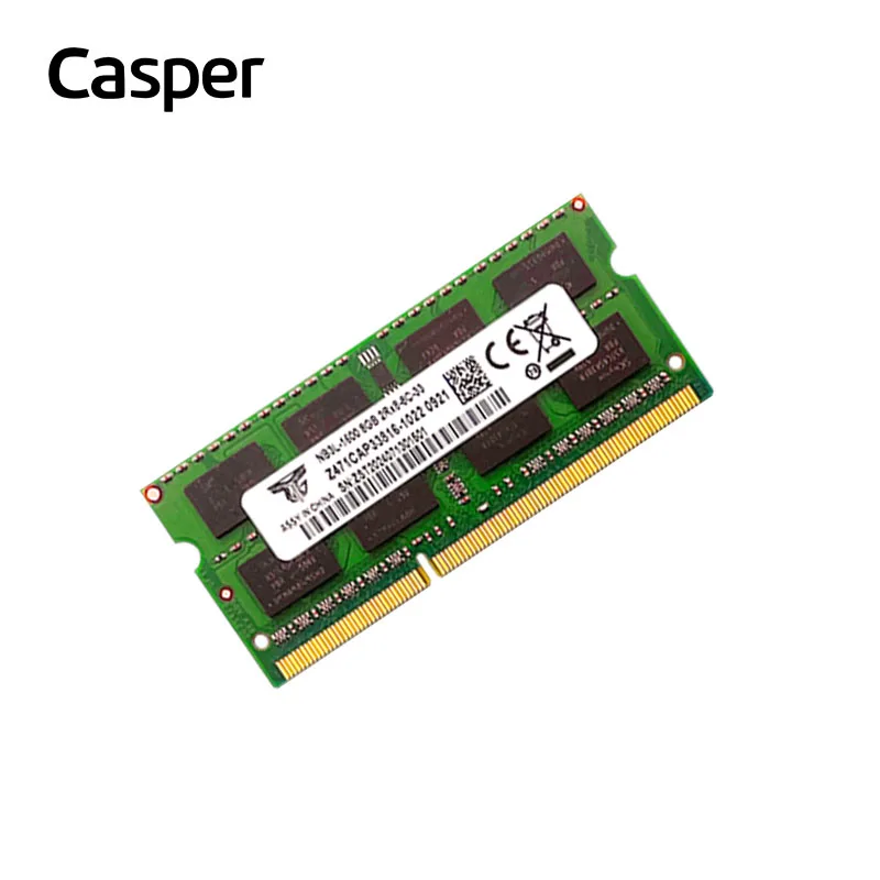Computer portatile Casper DDR3 modulo di memoria da 8GB 1600MHz SODIMM Notebook RAM Gaming Designer Run Design Software senza intoppi (verde)