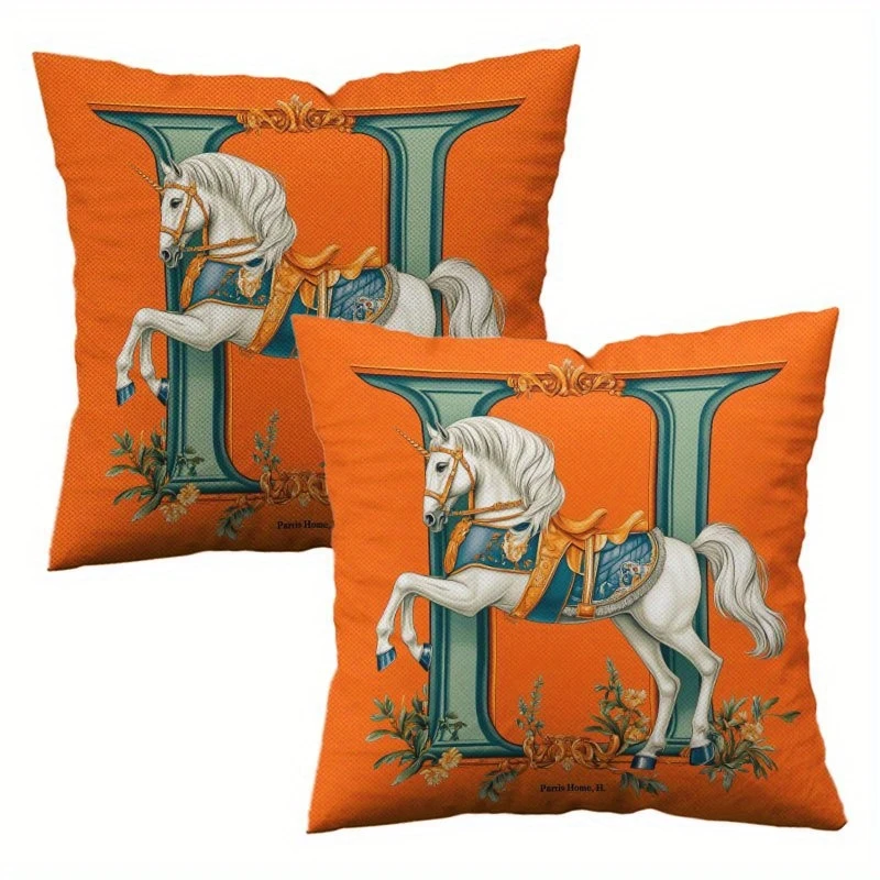 VIKAMA Festive Decorative Pillowcase Mysterious White Horse Design Fashion Living Room Bedroom Decor Accessory