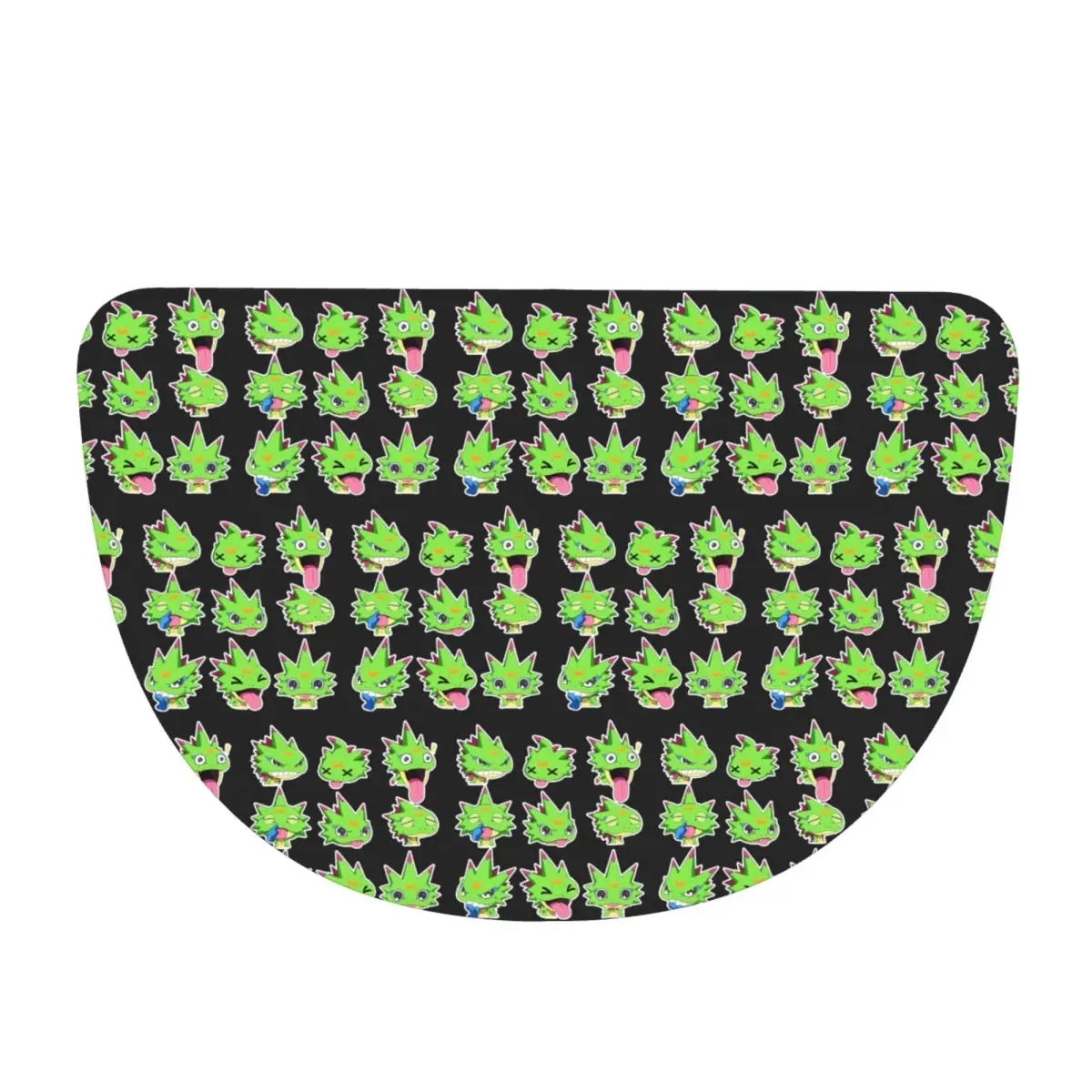 Digimon Gekkomon Soft Flannel Half Round Doormat Non Slip Bathroom Mat Absorbent Floor Carpet for Living Room