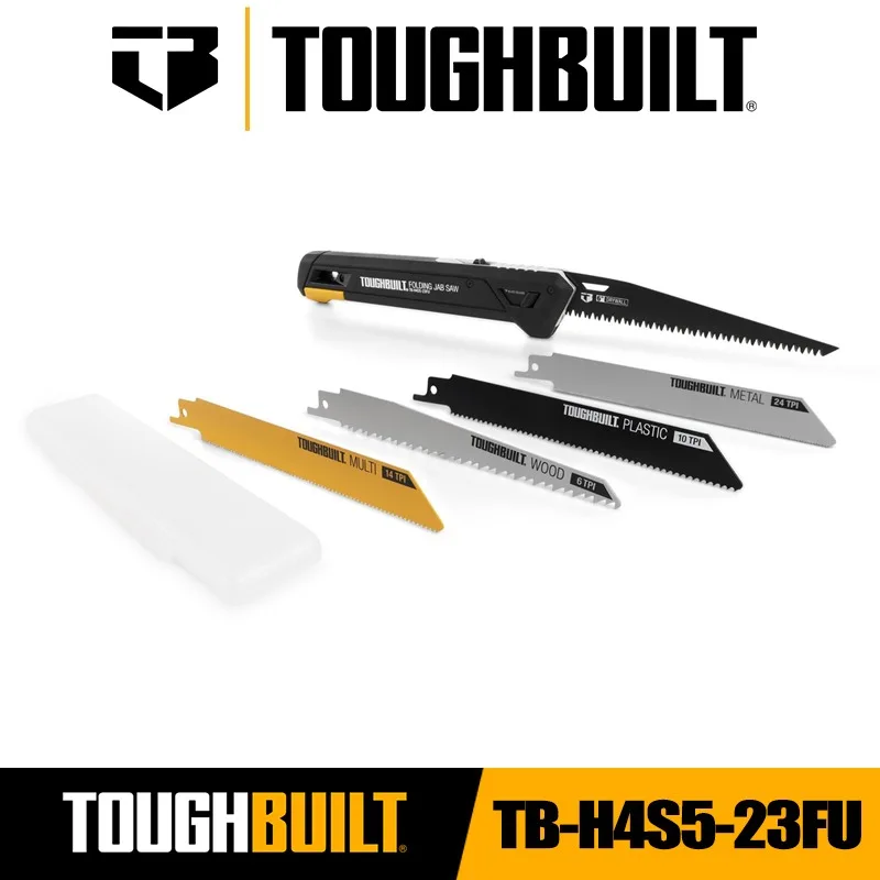 TOUGHBUILT TB-H4S5-23FU Folding Jab Saw + 4 Blades Woodworking Saws Garden Logging Toughbuilt Hand Saws Hand Tools