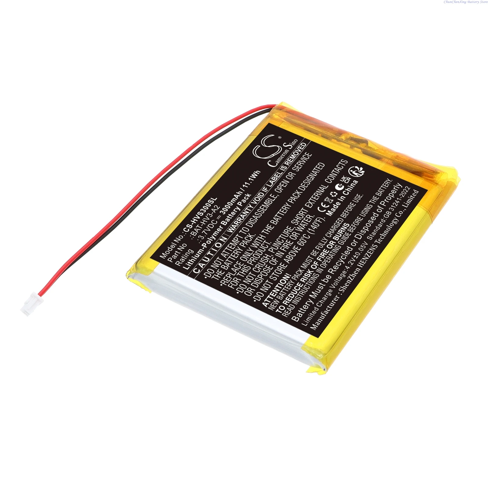 Cameron Sino 3.7V 3000mAh Replacement BabyPhone Battery BAT-HV3-A2 for HeimVision Soothe 3 baby monitor  +TOOL