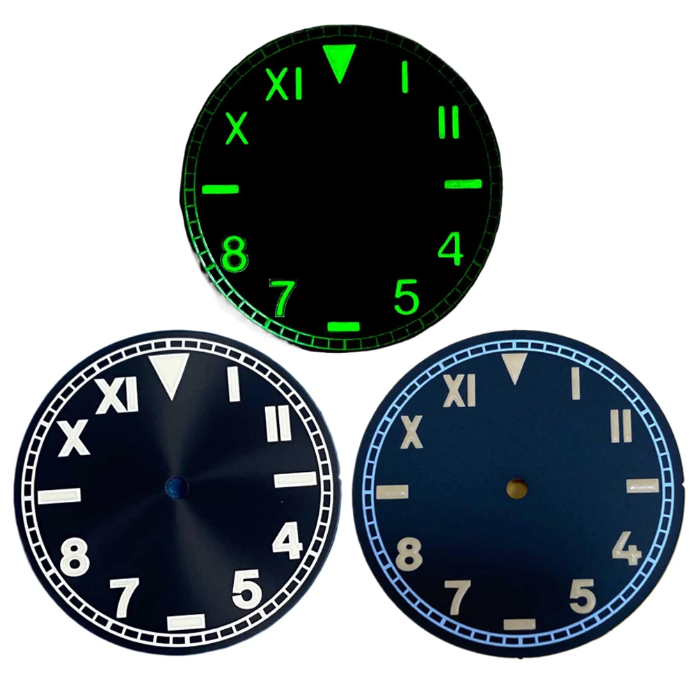 

Retro 35mm Orange Watch Dial, Vintage White Watch Faces 33.5mm, Green Luminous, for NH35/NH36/4R/7S Movement, NH35 Dial