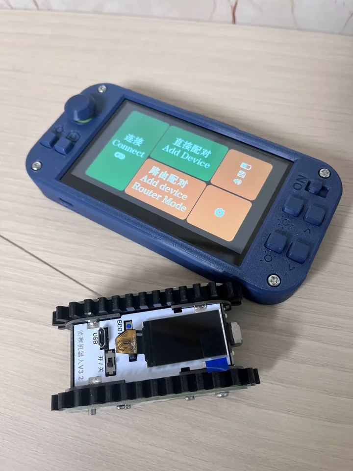 Pipeline robot, camera WiFi image transmission, mobile phone control, video trolley ESP32 development board FPV