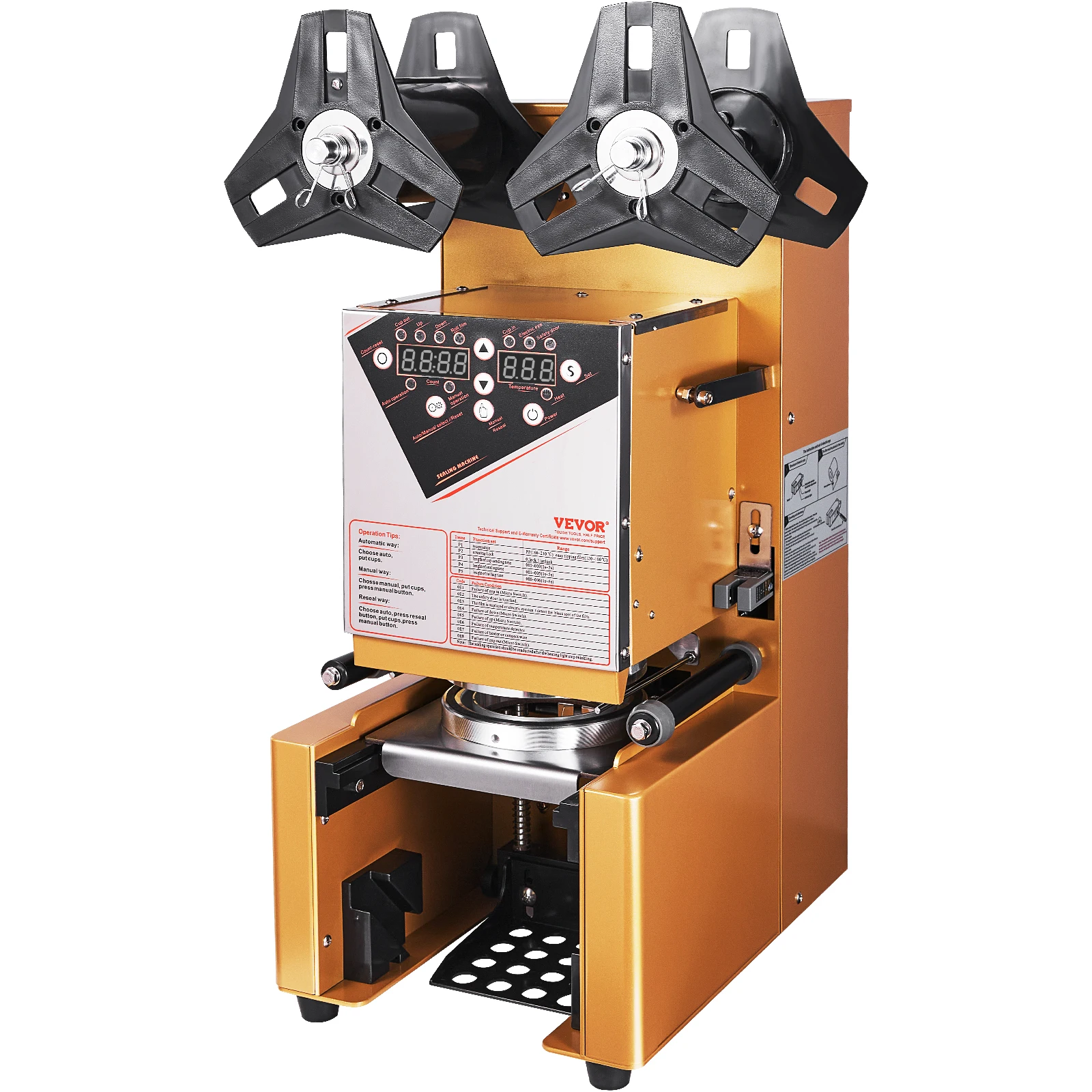 VEVOR Fully Automatic Cup Sealing Machine, 500-650 Cups/H, Cup Sealer Machine for 190 mm Tall & 90/95 mm Cup,for Milk Tea Coffee